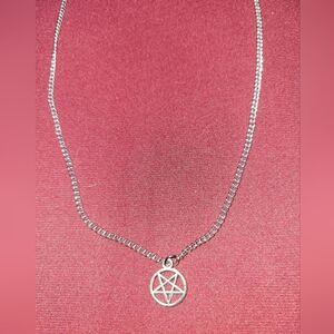 Silver Long chain Charm Necklace